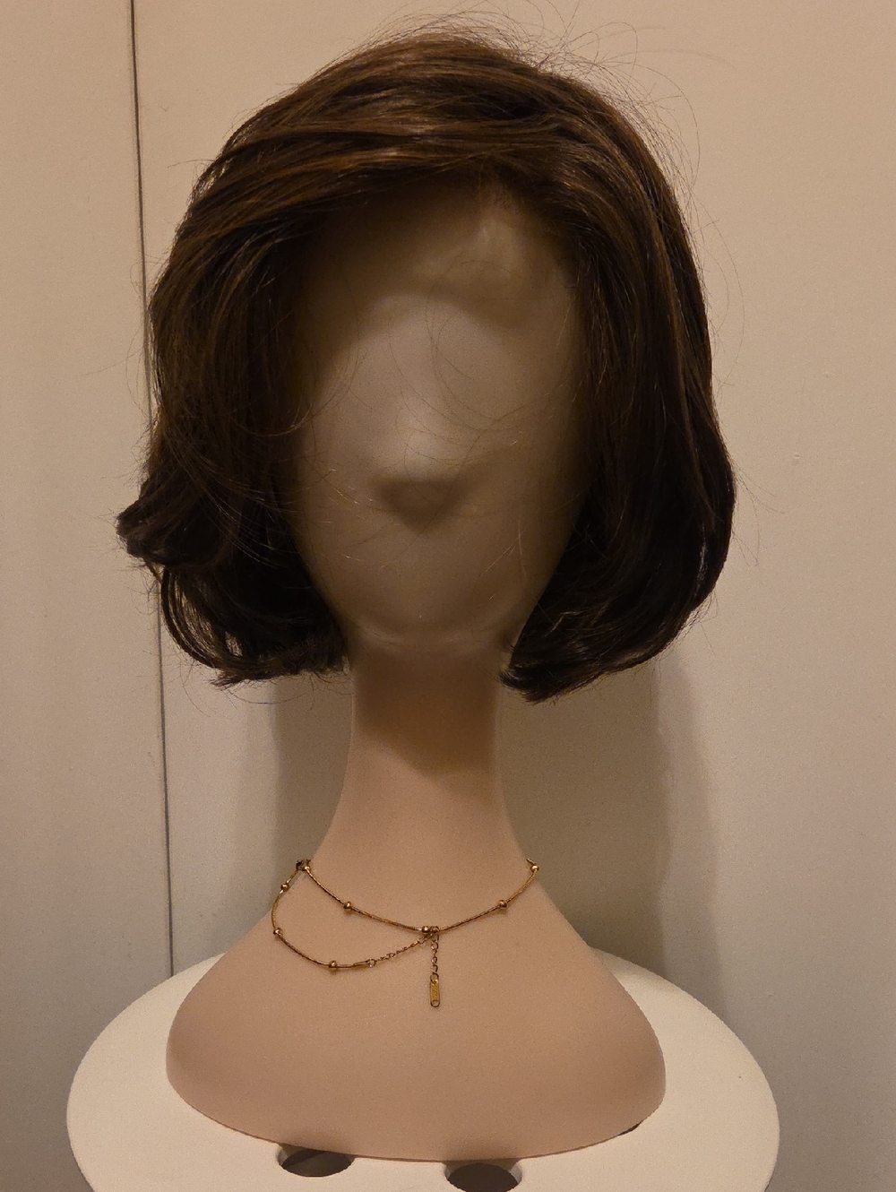 Short Brown Synthetic Bob Wig With Layers- Classic Everyday Style
